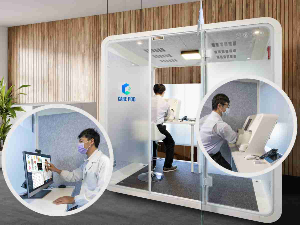 达擎于医疗科技展中展出＂远距诊疗舱＂，，以因应医疗数字化及社会高龄化趋势下、、、复诊及慢性病患等族群对于远距看诊需求逐渐升高所推出的创新整合方案。。。。多功能合一、、高隐私性的远距诊疗舱可根据病患端与医师端的不同需求，，，，提供弹性化及客制化功能，，，节省医生和病患的精力及时间